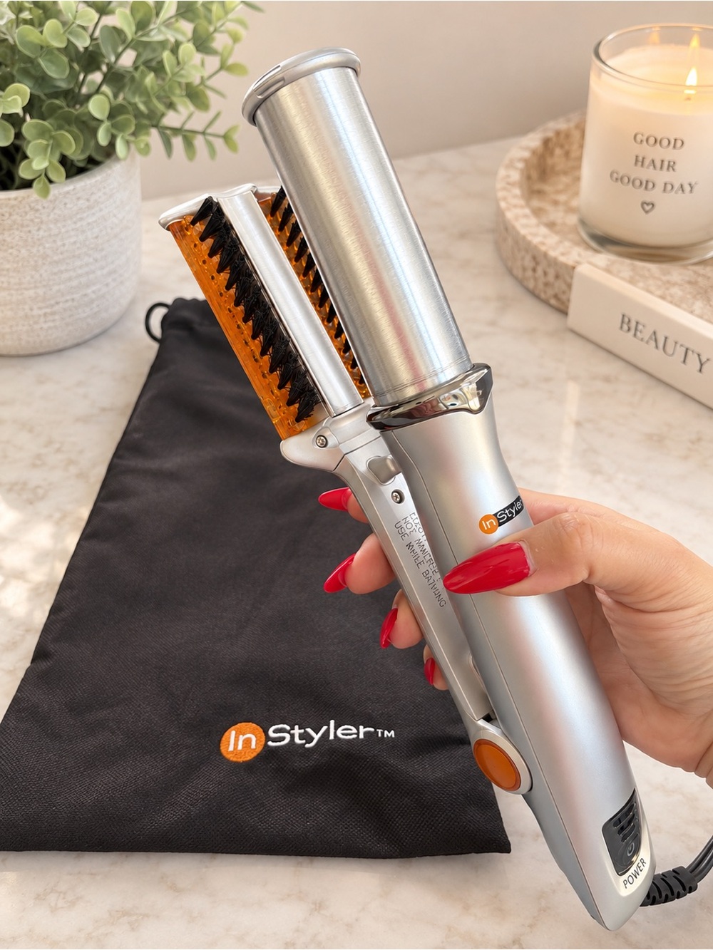 InStyler Silver 2-in-1 Hot Brush Styler — Silver